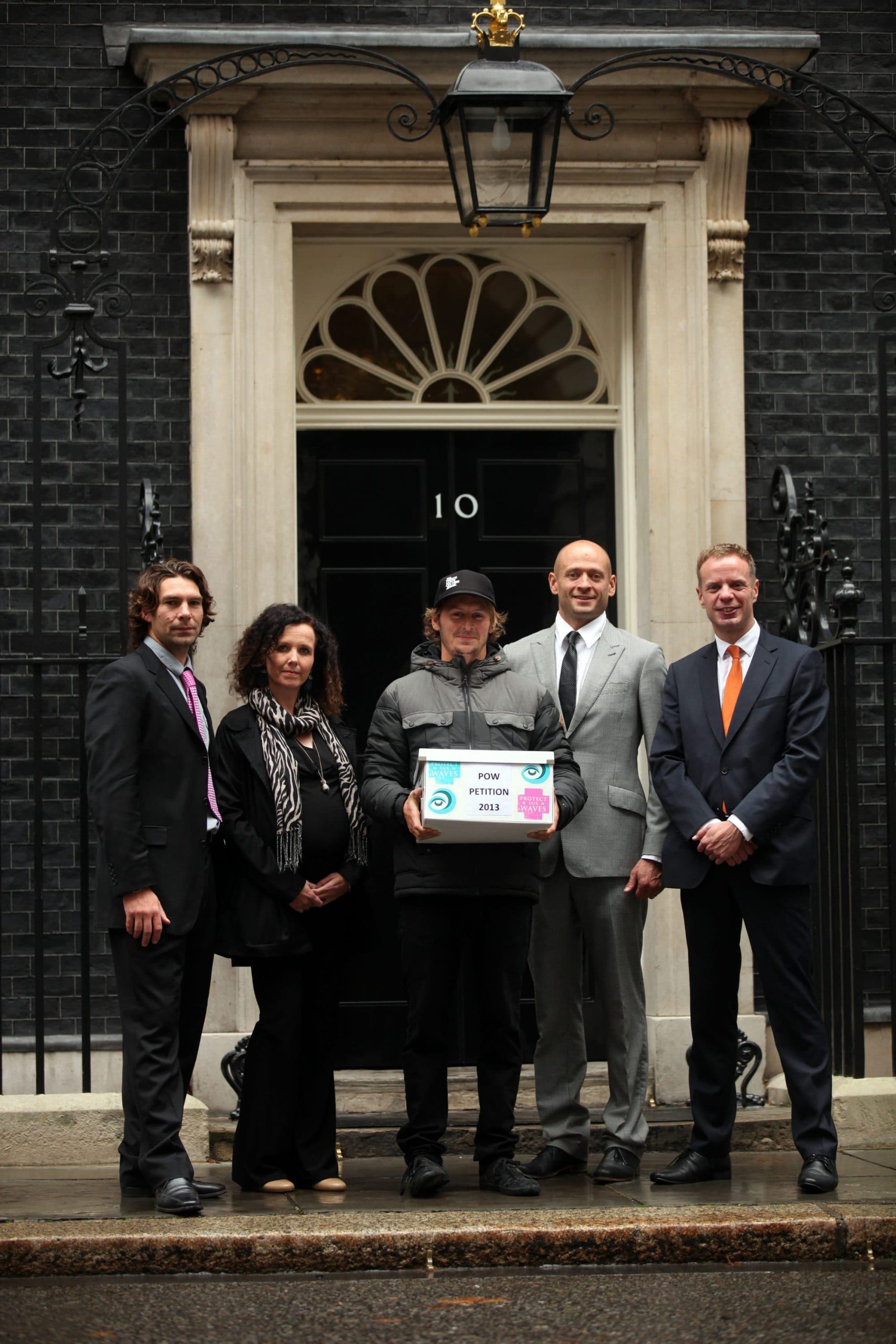 Ben Howard delivers the Protect Our Petition to No 10 Downing Street alongside SAS campaigners.