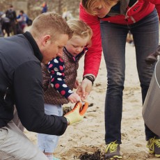 SAS West Wales Rep Alice Beese at a beach clean