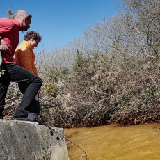 Dirty river water from a CSO